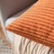 MIULEE Pack of 2 Fall Orange Pillow Covers 18x18 Inch Soft Boho Striped Corduroy Throw Pillow Covers Set Decorative Square Cushion Cases Pillowcases for Sofa Bedroom Couch
